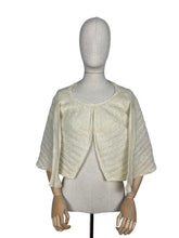 Load image into Gallery viewer, Original 1930's 1940's Hand Knitted Bed Cape in Cream Wool - Bust 34 36