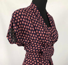 Load image into Gallery viewer, 1940s Patriotic Red, White and Blue Rayon Dress - Bust 36 38