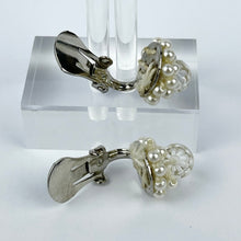 Load image into Gallery viewer, Vintage Faux Pearl and Faceted Glass Aurora Borealis Clip-on Earrings
