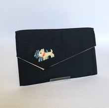 Load image into Gallery viewer, 1940s Black and Pink Coin Purse with Scottie Dogs - Small Bag