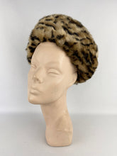 Load image into Gallery viewer, Fabulous Vintage Faux Fur Hat in Leopard Print - Such a Fun Piece