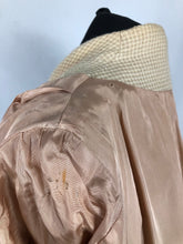 Load image into Gallery viewer, 1940s Volup Wool Swagger Coat in Cream Check with Single Button - Bust 40 42 44