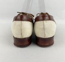 Load image into Gallery viewer, Original 1930's 1940's Two Tone Brown and Cream Leather Spectator Walking Shoes