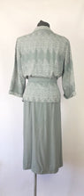 Load image into Gallery viewer, 1940s Volup Linda Leigh Sage Green and White Crepe Dress Suit - B42