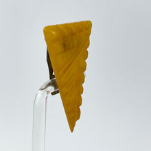 Load image into Gallery viewer, Fabulous Triangle Shaped Bakelite Dress Clip In Mustard
