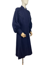 Load image into Gallery viewer, Exceptional 1940s French Navy Coat with Balloon Sleeves - Bust 36
