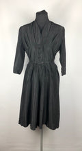 Load image into Gallery viewer, 1950s Black and Gold Polka Dot Dress - B38