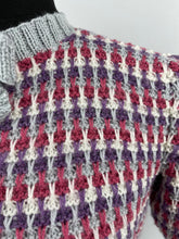 Load image into Gallery viewer, Reproduction 1940's Waffle Stripe Jumper Knitted from a Wartime Knitting Pattern - B36 38