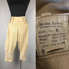 Load image into Gallery viewer, Original 1945 Dated Women's Land Army Breeches W24"