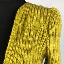 Load image into Gallery viewer, 1940s Style Hand Knitted Bolero in Lime - B34 36
