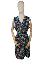 Load image into Gallery viewer, Original 1940's Volup Floral Cotton Apron - Would Make A Great Summer Dress - Bust 40 42 44