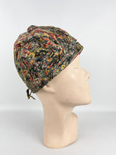 Load image into Gallery viewer, Fabulous Original 1920's Pleated Cloche in Vibrant Shades with Bow Trim *