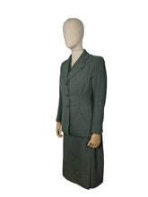 Load image into Gallery viewer, Original 1940's Green and Cream Three Piece Suit - Jacket, Skirt and Neat Little Waistcoat - Bust 36 37 38