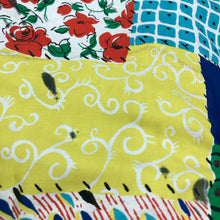 Load image into Gallery viewer, Original 1950s Reversible Circle Skirt in Patchwork Print and Black - Waist 28"