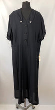 Load image into Gallery viewer, 1940s Black Volup Day Dress Deadstock with Original Tag - Bust 50 52
