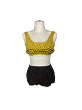 Load image into Gallery viewer, Original 1950's Black and Yellow Polka Dot Bikini - Bust 32 - Vintage Swimwear *