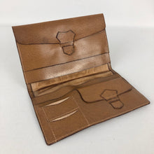 Load image into Gallery viewer, Original 1940s Gents' Pig Skin Brown Leather Wallet - Deadstock