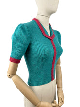 Load image into Gallery viewer, Reproduction 1940's Wartime Jumper in Blue and Red - Bust 33 34 35