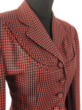 Load image into Gallery viewer, 1940s Black and Red Check Suit in Fine Wool - 36 38