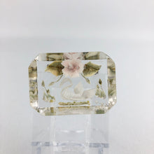 Load image into Gallery viewer, Original 1940s 1950s Reverse Carved Lucite Brooch with Flowers and a Swan