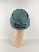 Load image into Gallery viewer, Original 1950s Duck Egg Blue Felt Hat by Jacoll - Such a Classic Shape *