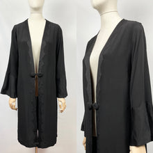 Load image into Gallery viewer, Original 1920s 1930s Black Edge to Edge Coat with Chevron Detail - Bust 38"