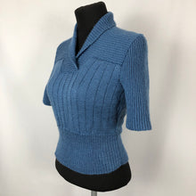 Load image into Gallery viewer, Reproduction 1950s Blue Rib Jumper - B34 36
