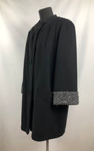 Load image into Gallery viewer, 1940s Volup Black Wool Coat with Faux Fur Lining - Bust 42"