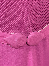 Load image into Gallery viewer, Original 1930s Belted Burgundy Crepe Tunic Dress with Pin Tucked Bodice and Sleeves - Bust 35 36
