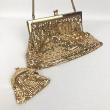 Load image into Gallery viewer, 1940s 1950s Gold Mesh Bag with Matching Coin Purse