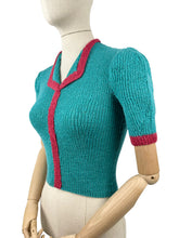 Load image into Gallery viewer, Reproduction 1940's Wartime Jumper in Blue and Red - Bust 33 34 35