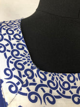 Load image into Gallery viewer, 1940s Blue and White Floppy Cotton Dress - Bust 38 39