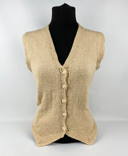 Load image into Gallery viewer, REPRODUCTION 1940s 1950s Hand Knitted Waistcoat - Bust 34 35 36