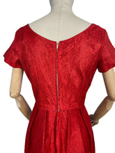 Load image into Gallery viewer, Fabulous Lipstick Red Vintage Lace Cocktail Dress with Front Bow - Bust 36