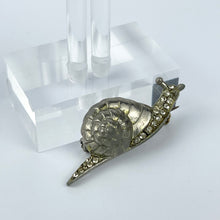 Load image into Gallery viewer, Adorable Little Clear Paste Set Snail Brooch with Red Paste Eyes