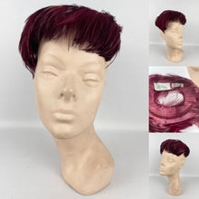 Load image into Gallery viewer, Original 1950's American Made Burgundy Feather and Net Hat *