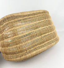 Load image into Gallery viewer, Original 1930's Wicker Basket with Black and Green Trim - Perfect Picnic Basket