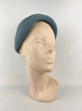 Load image into Gallery viewer, Original 1950s Duck Egg Blue Felt Hat by Jacoll - Such a Classic Shape *