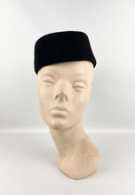 Load image into Gallery viewer, Original 1940's Black Felt Military Inspired Side Hat - Stylish Piece