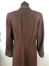 Load image into Gallery viewer, 1940s Chocolate Brown Fit and Flair Grosgrain Princess Coat - Bust 36 38