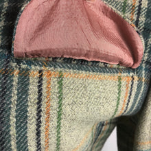 Load image into Gallery viewer, Vintage Zip Front Jacket in Green, Yellow and Navy Check - B38 40