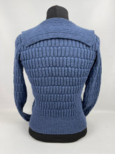 Load image into Gallery viewer, Reproduction 1930's Long Sleeved Jumper in RAF Blue Pure Wool - Bust 34 35 36