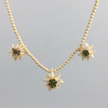 Load image into Gallery viewer, Vintage 1930s 1940s Carved Triple Edelweiss Necklace