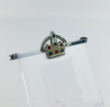 Load image into Gallery viewer, 1940s King George VI Red and Blue Paste Bar Brooch or Tie Pin