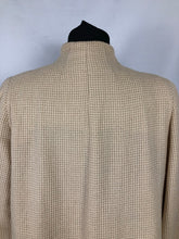 Load image into Gallery viewer, 1940s Volup Wool Swagger Coat in Cream Check with Single Button - Bust 40 42 44