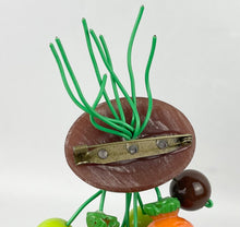 Load image into Gallery viewer, Fabulous Luxulite Carrot Brooch in Autumnal Brown, Green and Orange