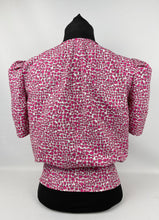 Load image into Gallery viewer, 1940's Reproduction Novelty Print Cotton Blouse with Valentine Heart Print - Bust 34" 35" 36"
