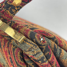 Load image into Gallery viewer, Original 1940's Fabric Bag in Red, Black, Gold and Teal by Ingber *