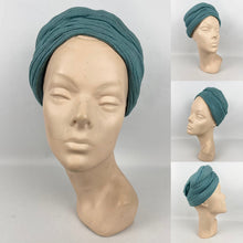 Load image into Gallery viewer, Original 1940’s Sea Foam Green Fabric Turban - Fabulous Vintage Hat