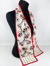 Load image into Gallery viewer, Original 1970's Does 1930's Black, Red and Cream Celia Birtwell Floral Scarf or Headscarf